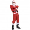 Costum complet Mos Craciun, 5 piese, material moale, marime universala, barba inclusa