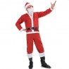 Costum complet Mos Craciun, 5 piese, material moale, marime universala, barba inclusa