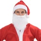 Costum complet Mos Craciun, 5 piese, material moale, marime universala, barba inclusa