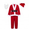 Costum complet Mos Craciun, 5 piese, material moale, marime universala, barba inclusa