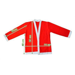 Costum complet Mos Craciun, 5 piese, material moale, marime universala, barba inclusa