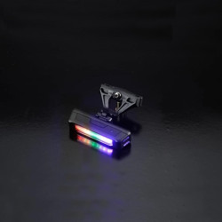Stop LED RGB pentru bicicleta, reincarcabil USB 500 mAh, 6 moduri iluminare