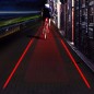 Stop 5 LED-uri pentru bicicleta, proiectie laser culoar siguranta, alimentare baterii AAA