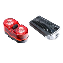 Set far si stop pentru bicicleta, lumini LED siguranta, IP44, curea fixare, alimentare baterii