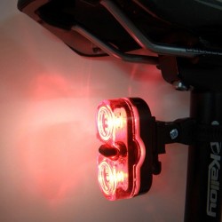 Set far si stop pentru bicicleta, lumini LED siguranta, IP44, curea fixare, alimentare baterii