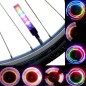 Ventil LED RGB pentru bicicleta, 13 moduri iluminare, functionare baterii AG10, set 2 bucati Ventil LED RGB pentru bicicleta, 13 moduri iluminare, functionare baterii AG10, set 2 bucati