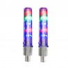 Ventil LED RGB pentru bicicleta, 13 moduri iluminare, functionare baterii AG10, set 2 bucati