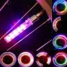 Ventil LED RGB pentru bicicleta, 13 moduri iluminare, functionare baterii AG10, set 2 bucati