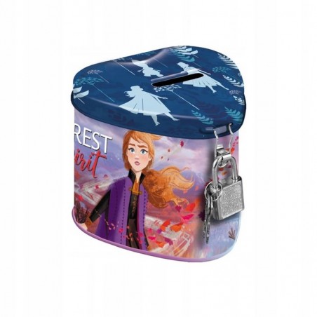 Pusculita Frozen, forma de inima, inchidere lacat, 2 chei, material metal, Starpak