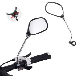 Oglinda retrovizoare bicicleta, cu banda reflectorizanta, clema fixare, rotire 360 grade, set 2 bucati