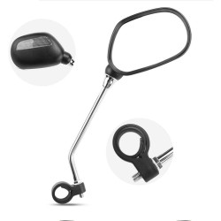 Oglinda retrovizoare bicicleta, cu banda reflectorizanta, clema fixare, rotire 360 grade, set 2 bucati