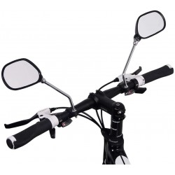 Oglinda retrovizoare bicicleta, cu banda reflectorizanta, clema fixare, rotire 360 grade, set 2 bucati