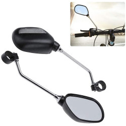 Oglinda retrovizoare bicicleta, cu banda reflectorizanta, clema fixare, rotire 360 grade, set 2 bucati