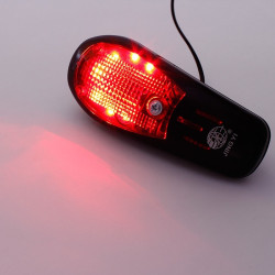 Sonerie electrica pentru bicicleta, 8 melodii, iluminata 7 LED-uri rosii, fixare ghidon