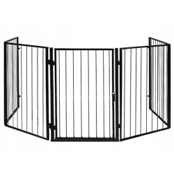 Gard de protectie semineu pentru copii, 304x74.5 cm, usa, Fireplace Guard metalic
