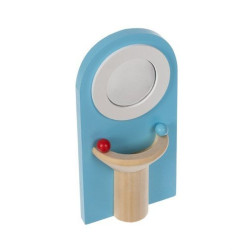 Casa din lemn pentru papusi, 18 accesorii, 3 nivele, iluminata LED, piese mobilier, efect gradina cu piscina