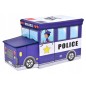 Cutie depozitare jucarii tip masina politie, 2 compartimente, pliabila, albastru Cutie depozitare jucarii tip masina politie, 2 compartimente, pliabila, albastru