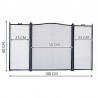 Paravan protectie semineu pentru copii 100x60 cm, 3 segmente, gard tip mesh, otel, design elegant