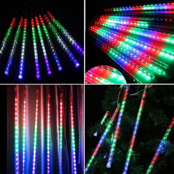 Instalatie meteori, 288 LED-uri RGB, turturi 50 cm lumina curgatoare, 4.5 m, IP44