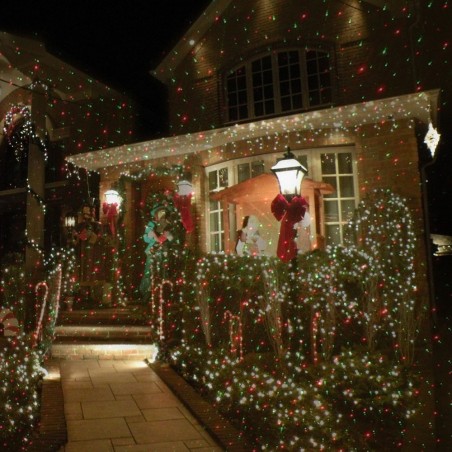 Proiector laser exterior cu telecomanda stele verzi si rosii