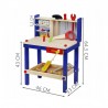 Atelier cu banc de lucru pentru copii, 30 unelte de lemn, 33x46x64.5 cm