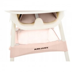 Scaun masa pentru bebelusi 2 in 1, centuri in 5 puncte, pliabil, tava, 60x92x75 cm, roz pudra
