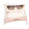 Scaun masa pentru bebelusi 2 in 1, centuri in 5 puncte, pliabil, tava, 60x92x75 cm, roz pudra