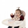 Scaun masa pentru bebelusi 2 in 1, centuri in 5 puncte, pliabil, tava, 60x92x75 cm, roz pudra