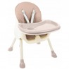 Scaun masa pentru bebelusi 2 in 1, centuri in 5 puncte, pliabil, tava, 60x92x75 cm, roz pudra