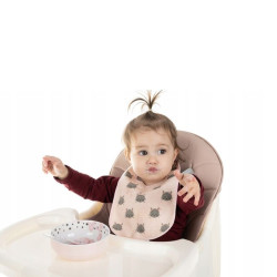 Scaun masa pentru bebelusi 2 in 1, centuri in 5 puncte, pliabil, tava, 60x92x75 cm, roz pudra