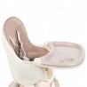 Scaun masa pentru bebelusi 2 in 1, centuri in 5 puncte, pliabil, tava, 60x92x75 cm, roz pudra