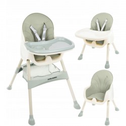 Scaun de masa pentru bebelusi, 2 in 1, prindere in 5 puncte, 60X92X75 cm, tava reglabila, verde