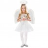 Costum de ingeras pentru fetite, 4 piese, tul, bagheta, 3-10 ani, alb