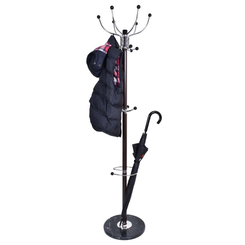 Cuier metalic cu baza rotunda din marmura, 179 cm inaltime, suport umbrele, 16 brate, RESIGILAT