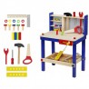 Atelier cu banc de lucru pentru copii, 30 unelte de lemn, 33x46x64.5 cm