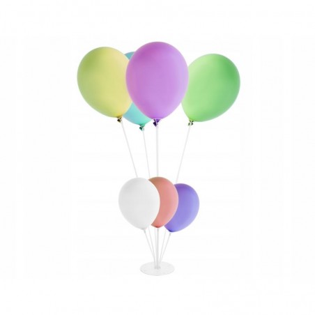 Stand pentru 7 baloane, 24 elemente, conectori, alb-transparent