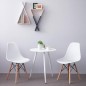 Scaun stil scandinav, picioare din lemn, suprafata anti-derapanta, ergonomic, alb Scaun stil scandinav, picioare din lemn, suprafata anti-derapanta, ergonomic, alb