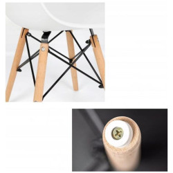 Scaun stil scandinav, picioare din lemn, suprafata anti-derapanta, ergonomic, alb