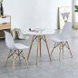 Scaun stil scandinav, picioare din lemn, suprafata anti-derapanta, ergonomic, alb Scaun stil scandinav, picioare din lemn, suprafata anti-derapanta, ergonomic, alb