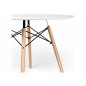 Masa rotunda, stil scandinav, picioare din lemn, diametru 80 cm, alb