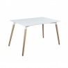 Masa stil scandinav 120x80x75 cm, blat alb, picioare din lemn, design clasic elegant