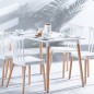 Masa stil scandinav 120x80x75 cm, blat alb, picioare din lemn, design clasic elegant Masa stil scandinav 120x80x75 cm, blat alb, picioare din lemn, design clasic elegant
