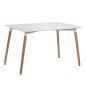 Masa stil scandinav 120x80x75 cm, blat alb, picioare din lemn, design clasic elegant Masa stil scandinav 120x80x75 cm, blat alb, picioare din lemn, design clasic elegant