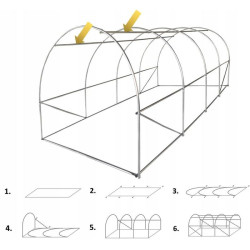 Sera 4x2.5x2 m, solar tip tunel, pentru gradina, folie cu protectie UV4, ferestre, verde
