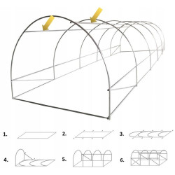 Sera, tip tunel, 8x3x2m, solar ferestre cu plasa anti-insecte, cadru metal, filtru UV4