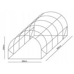 Sera, tip tunel, 8x3x2m, solar ferestre cu plasa anti-insecte, cadru metal, filtru UV4