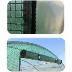 Sera, tip tunel, 8x3x2m, solar ferestre cu plasa anti-insecte, cadru metal, filtru UV4