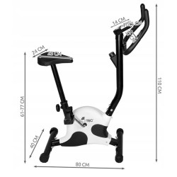 Bicicleta fitness, 6 functii, ecran LCD, sarcina reglabila, pedale anti-alunecare, rulmenti metal