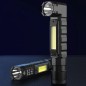 Lanterna LED 5W reincarcabila USB, 5 moduri iluminare, sursa dubla lumina, magnetica, rezistenta la apa, unghi 90 grade