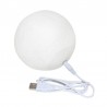 Lampa Luna 3D, diametru 20 cm, control tactil, incarcare USB, suport din lemn